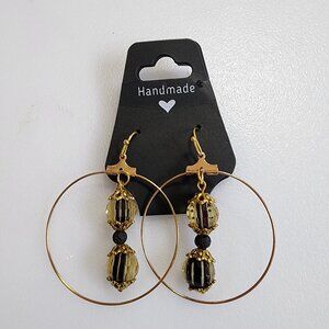 Gold Tone Boeheim Style Hoops Earrings